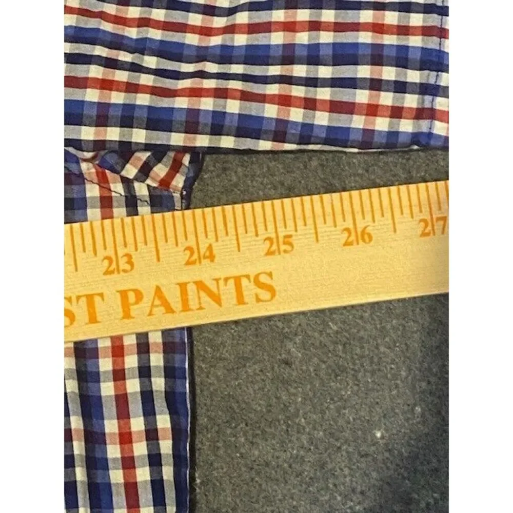 RALPH LAUREN POLO‎ large SLEEPWEAR long sleeve Button Down. plaid RED/WHITE/BLUE